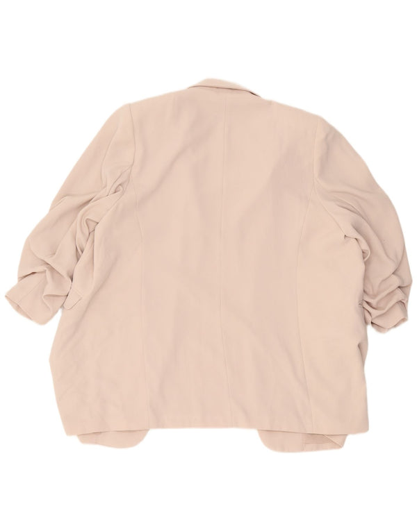 Marks & Spencer Chaqueta Americana Abierta de Manga 3/4 para Mujer UK 22 3XL Beige