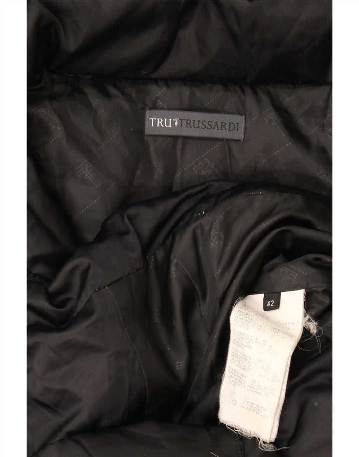 Abrigo Mujer Trussardi Acolchado Con Capucha IT 42 Medium Negro Poliéster