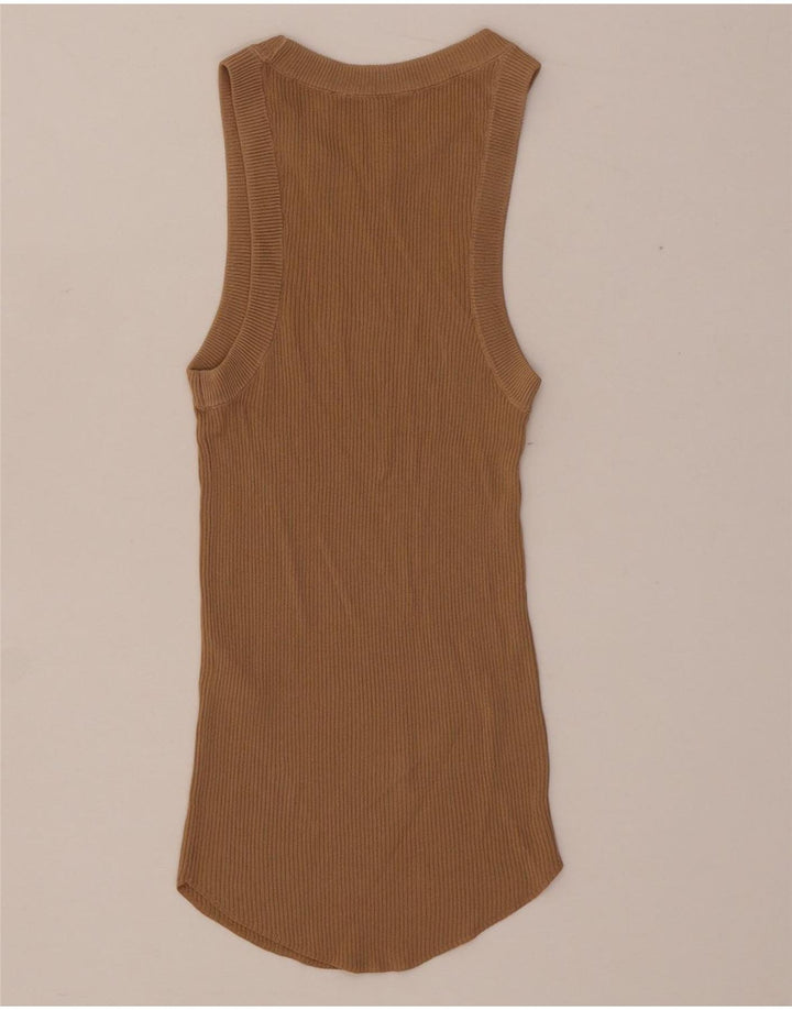 Zara Mujer Chaleco Top UK 4 XS Viscosa Beige