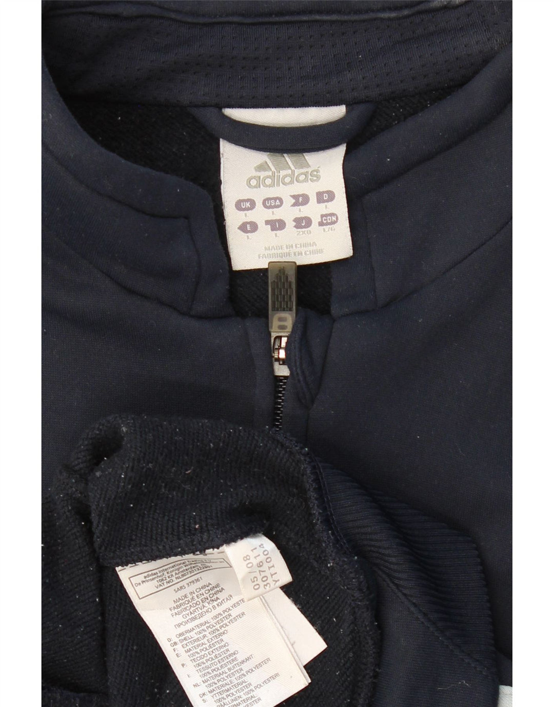 ADIDAS Chaqueta superior de chándal para hombre Poliéster con bloques de color azul marino grande