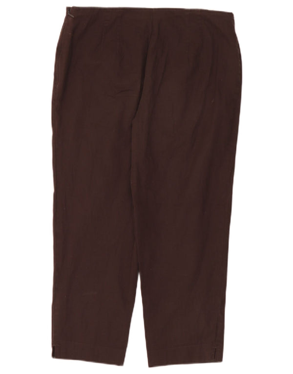 Marks & Spencer Pantalones Capri Rectos para Mujer UK 12 Medium W30 L22 Marrón