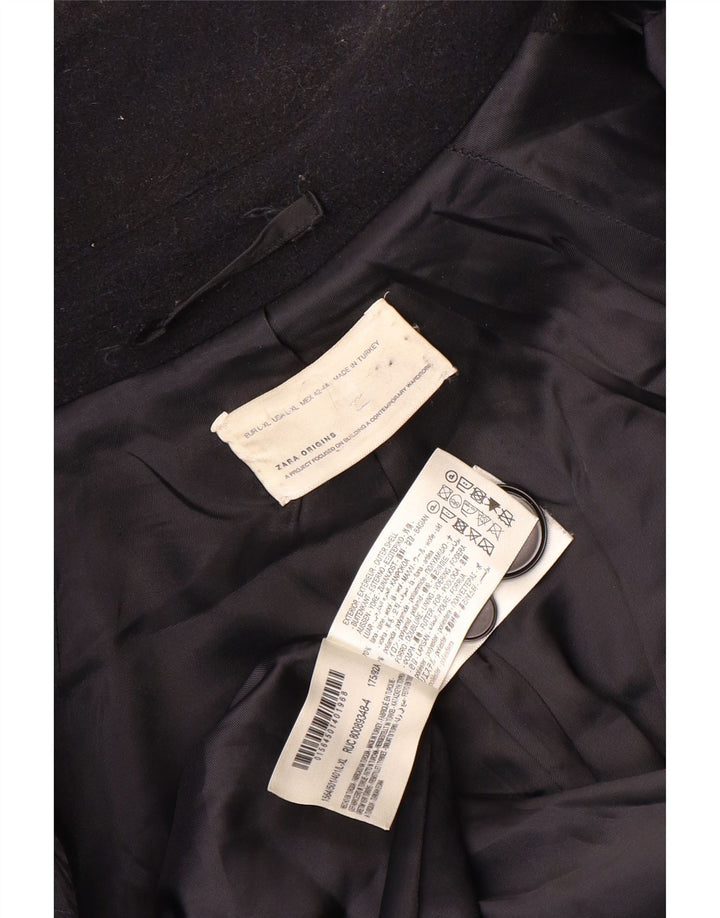 Zara Hombre Abrigo UK 40 Grande Lana Azul Marino
