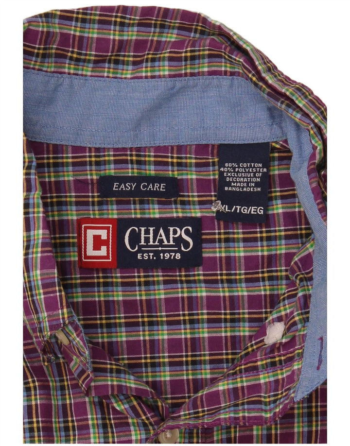 Chaps Camisa de fácil cuidado para hombre XL Algodón a cuadros morado
