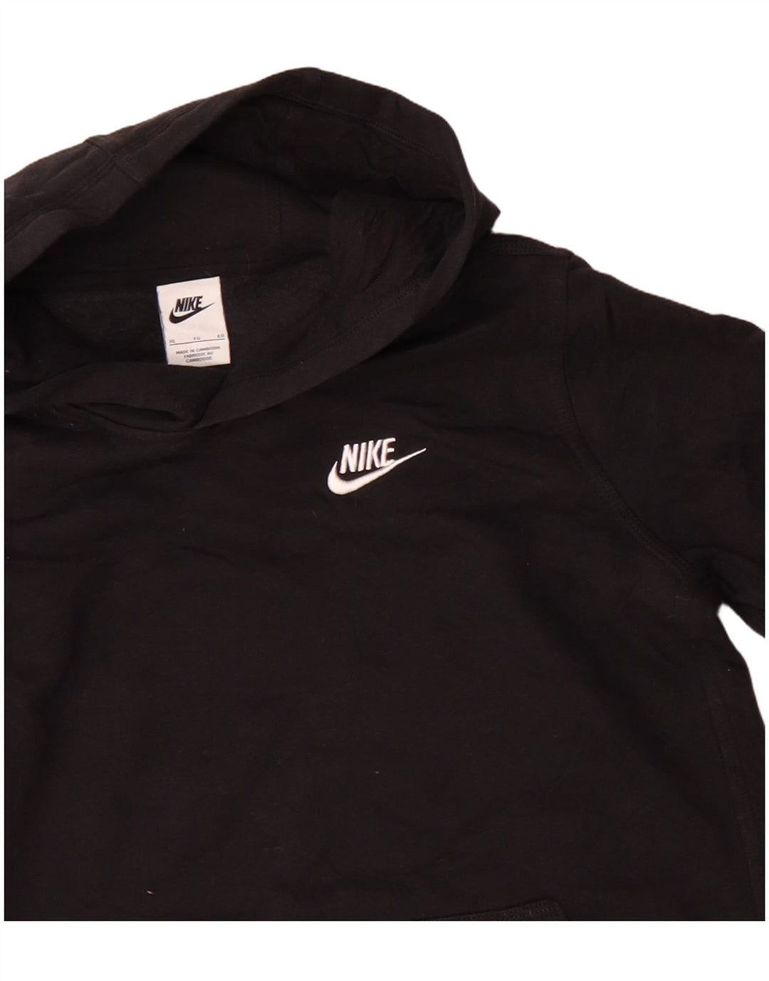 NIKE Sudadera con capucha para niños 13-14 años XL Negro Algodón