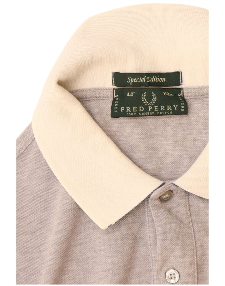 FRED PERRY Polo para hombre de algodón gris medio