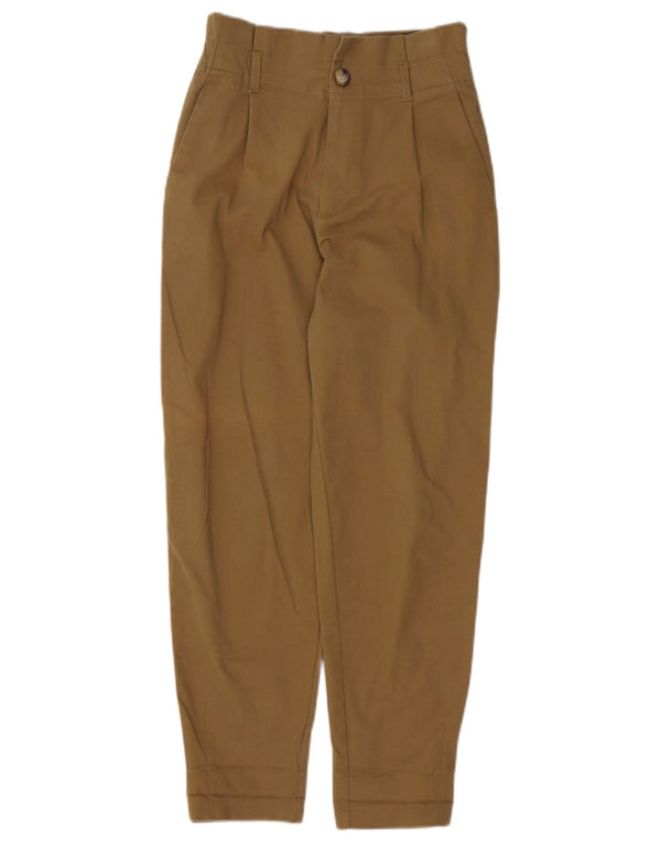Zara Mujer Pantalón Chino Tapered XS W24 L25 Algodón Beige