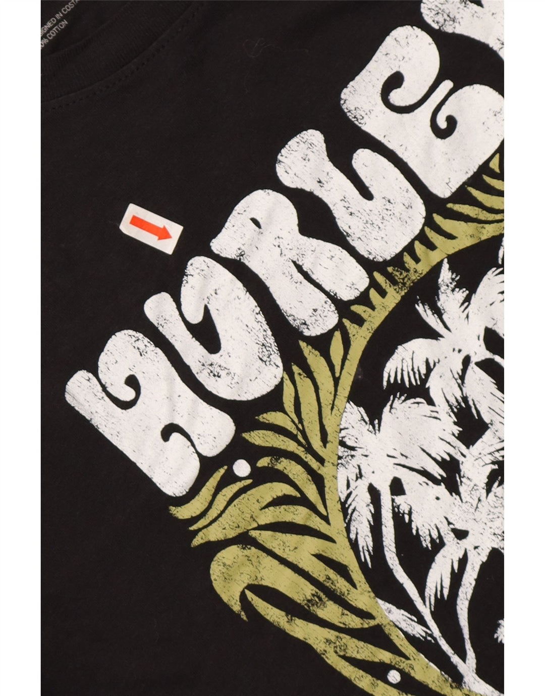 HURLEY Camiseta gráfica para hombre Top grande de algodón negro