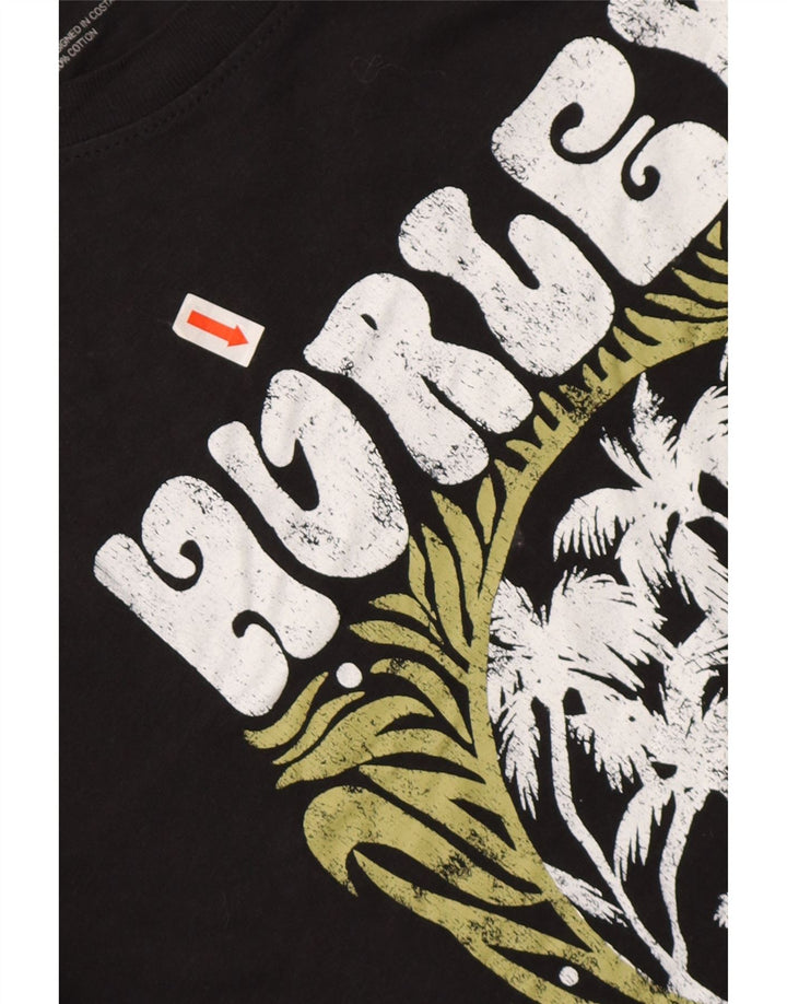 HURLEY Camiseta gráfica para hombre Top grande de algodón negro