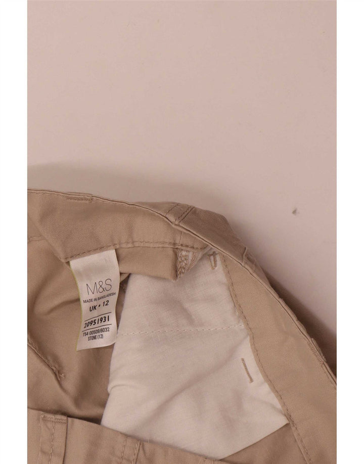 Marks & Spencer Bermudas para mujer UK 12 Medium W32 Algodón beige