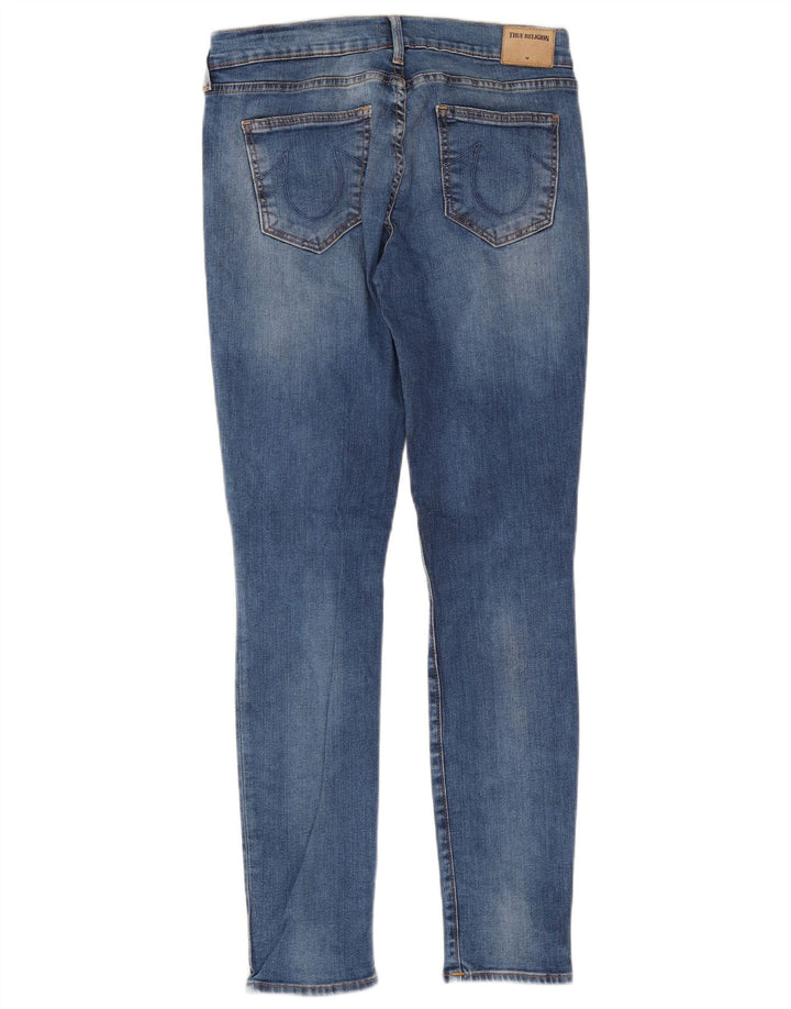 True Religion Vaqueros ajustados de talle medio para mujer W29 L29 Algodón azul