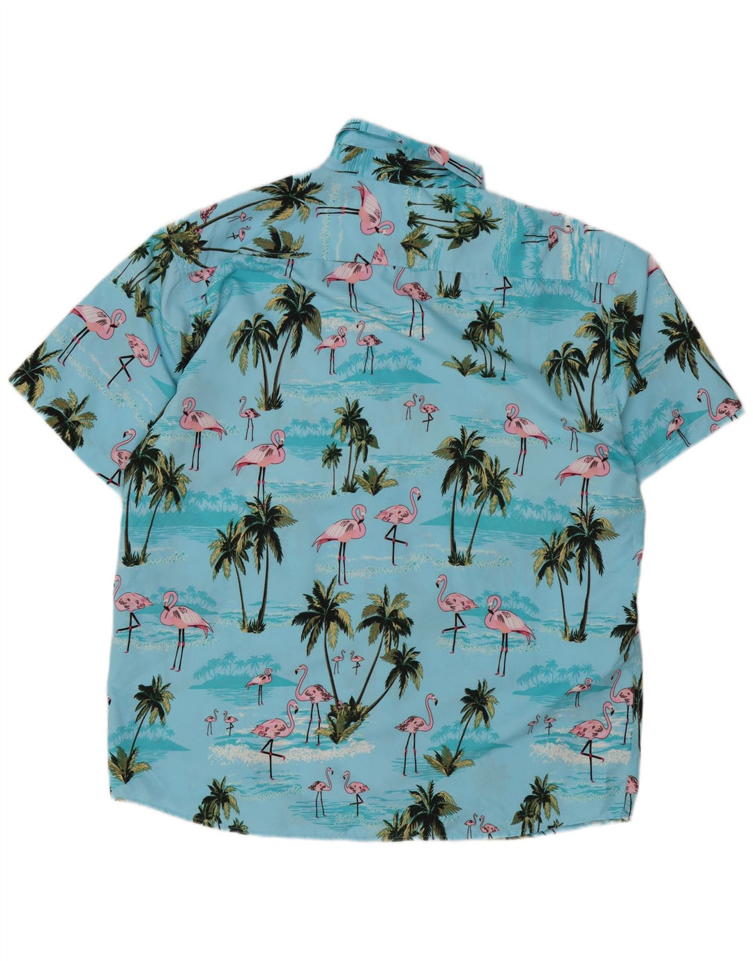 Lowes Camisa hawaiana de manga corta para hombre XL Poliéster azul
