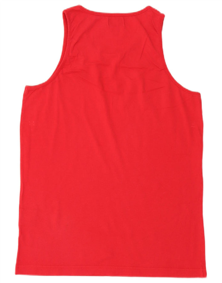 KAPPA Hombre Chaleco Top Grande Rojo Algodón