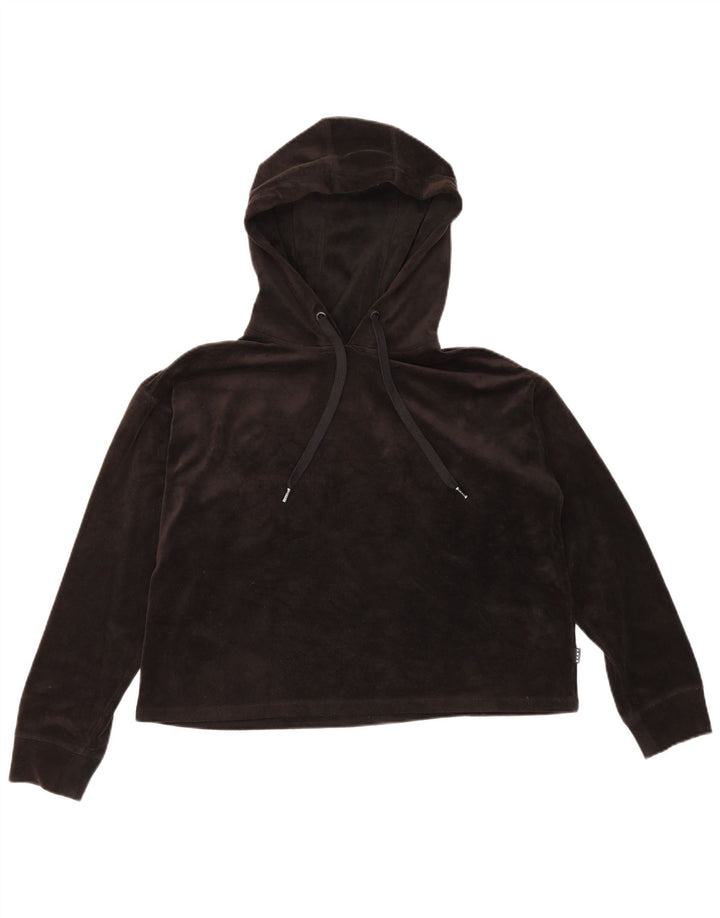 Dkny Top de terciopelo con capucha de gran tamaño para mujer, manga larga, UK 42, mediano, negro