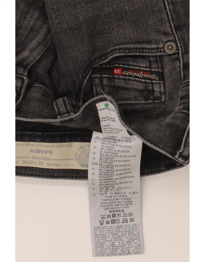 DIESEL Vaqueros Rectos Sandy Regular Slim Fit W24 L32 Algodón Gris Mujer