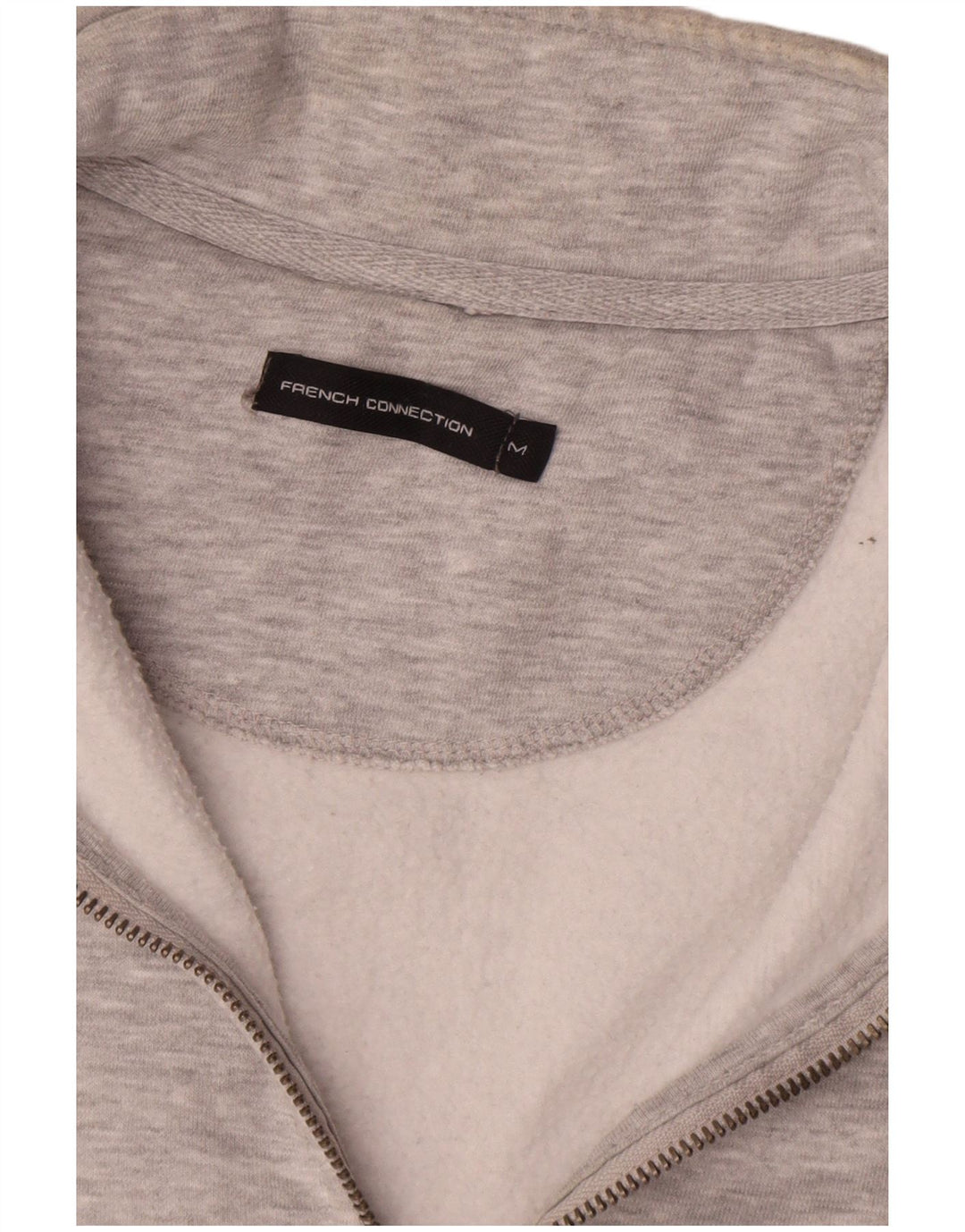 French Connection Sudadera con cuello y cremallera para hombre Jersey tipo jersey gris medio moteado