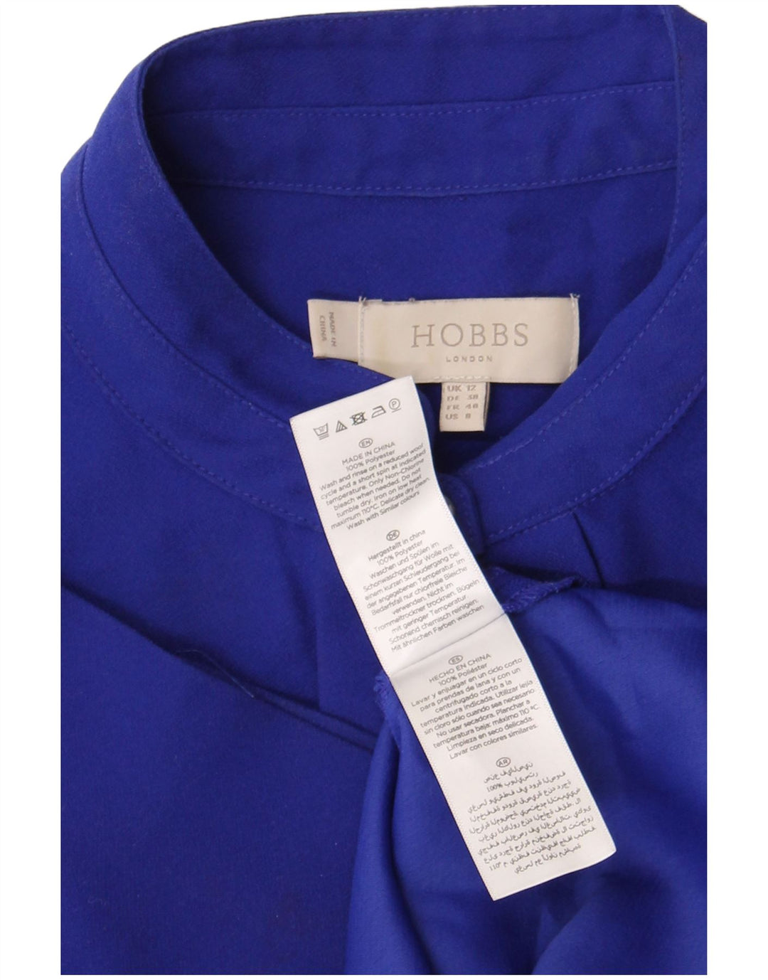 Hobbs Vestido acampanado para mujer UK 42 Poliéster azul medio