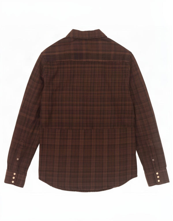 Jack & Jones Hombre Camisa De Franela De Algodón A Cuadros Marrón Medio