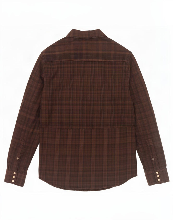 Jack & Jones Hombre Camisa De Franela De Algodón A Cuadros Marrón Medio