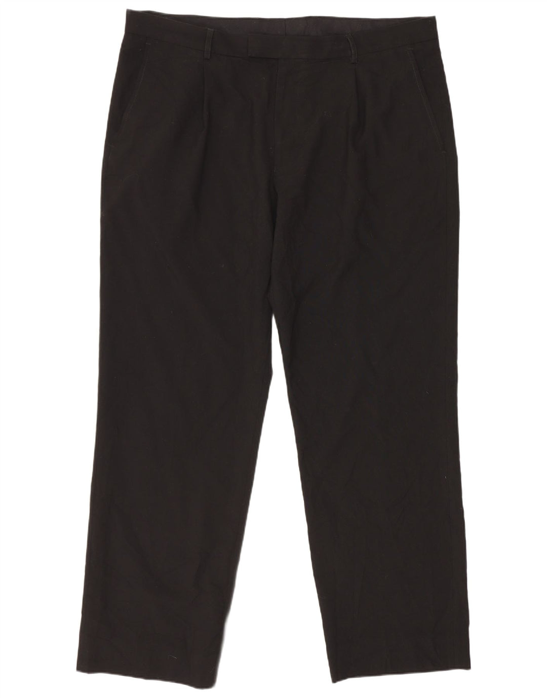 Marks & Spencer Pantalón de traje recto para hombre W39 L31 Poliéster negro
