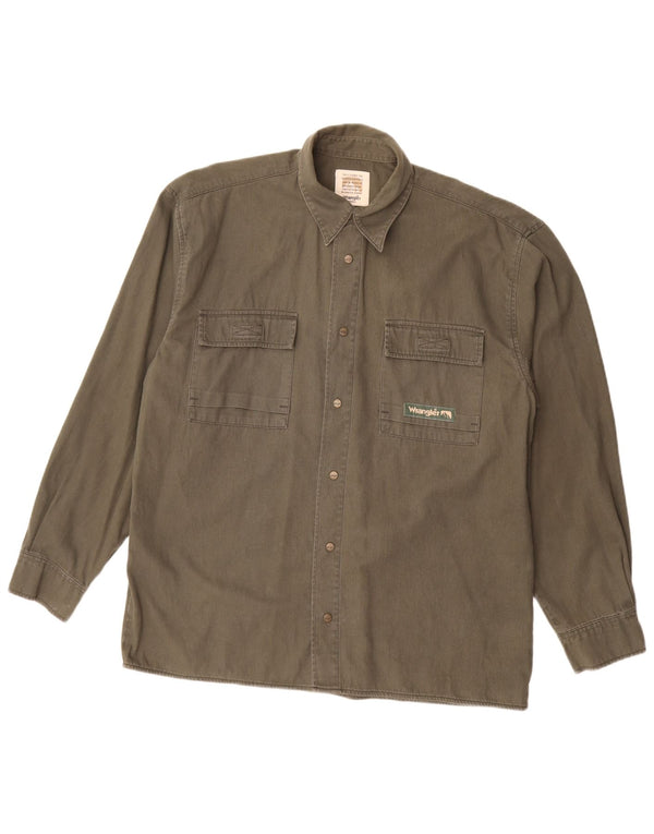 Camisa Wrangler Hombre Algodón Gris Medio