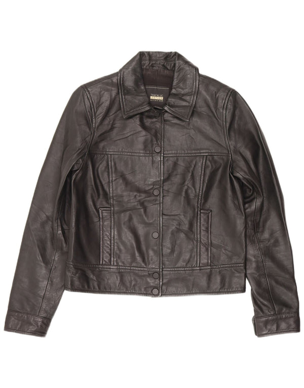 Trafaluc Chaqueta de cuero para motociclista para mujer UK 10 Small Black Leather