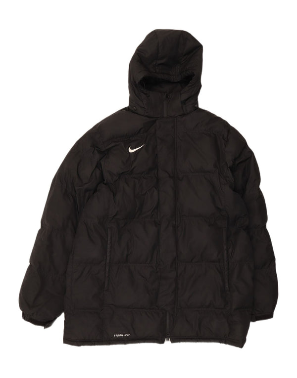 Nike Chaqueta acolchada con capucha Storm-Fit para hombre UK 40 Grande Poliéster negro