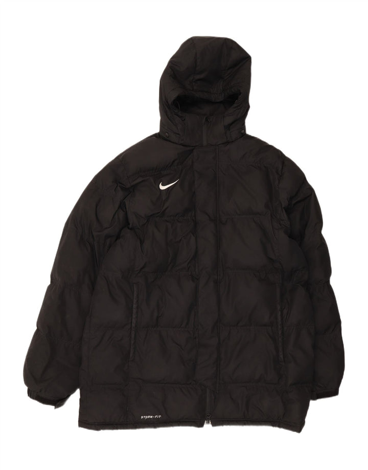 Nike Chaqueta acolchada con capucha Storm-Fit para hombre UK 40 Grande Poliéster negro