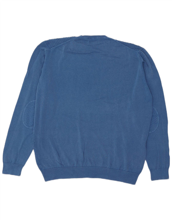 Marlboro Classics - Jersey de cuello redondo para hombre, talla 3XL, algodón azul
