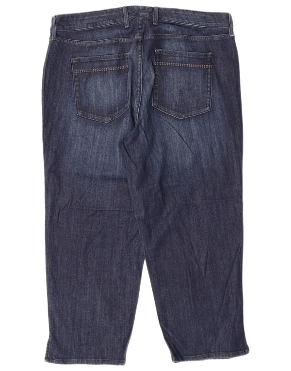 EDDIE BAUER Vaqueros capri con curvas para mujer US 16 2XL W38 L23 Algodón azul
