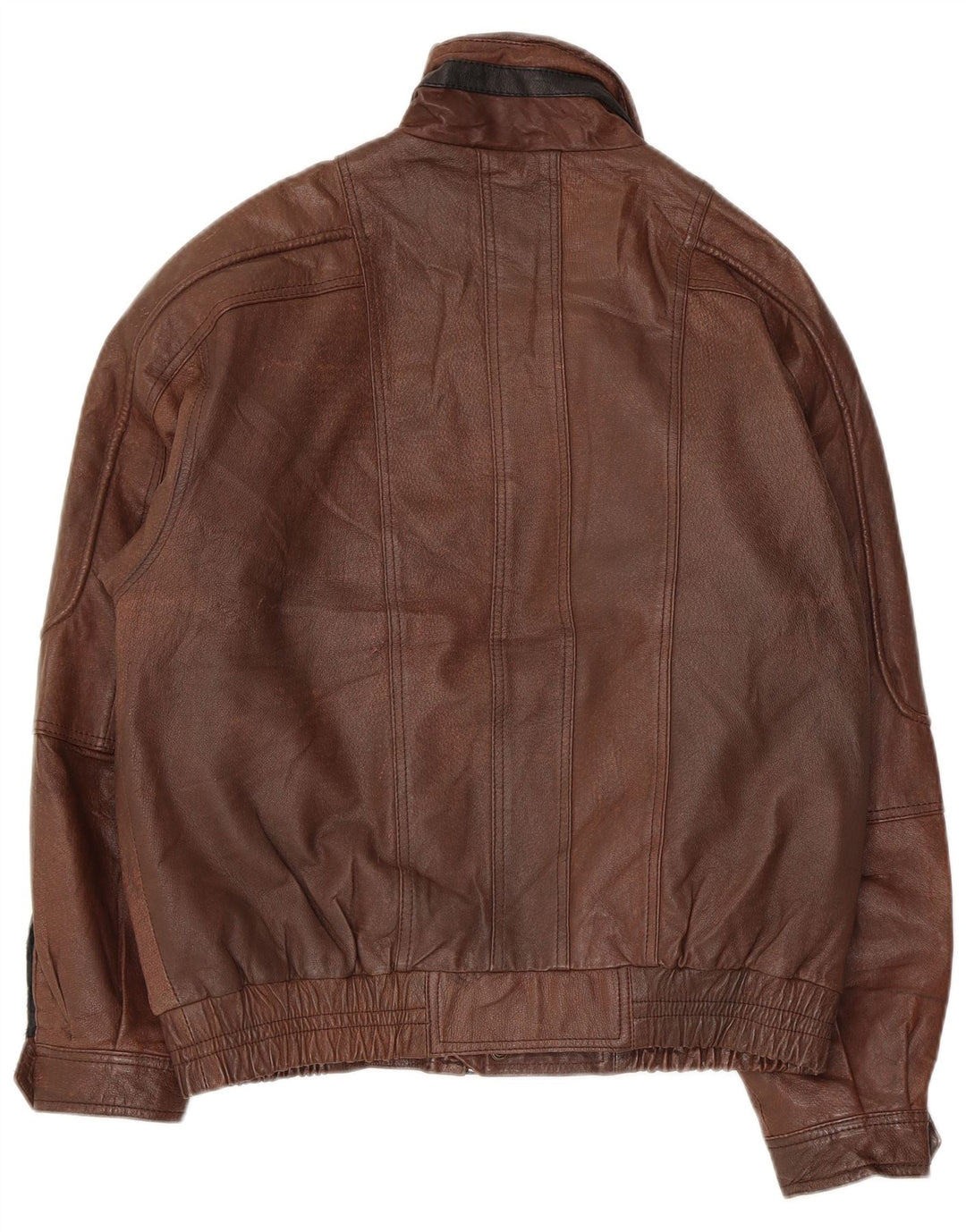 VINTAGE Chaqueta de cuero para hombre Reino Unido 38 Cuero marrón medio