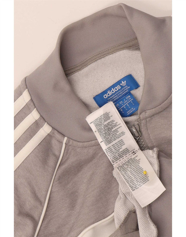 Adidas Hombre Chándal Top Chaqueta Grande Gris Colorblock Poliéster