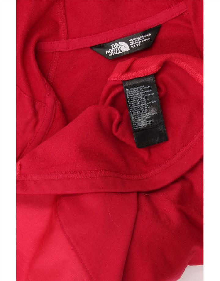 THE NORTH FACE Suéter con capucha y cremallera para mujer UK 6 XS Rojo Colorblock Poliéster