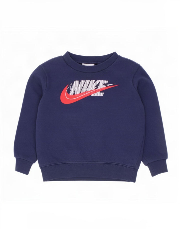 Nike Boys Graphic Sudadera Jumper 2-3 años Azul Marino Algodón