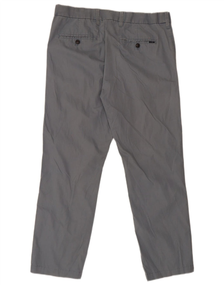 Marks & Spencer Pantalón de traje regular recto para hombre W34 L29 Algodón azul