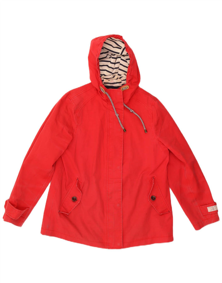 Joules Chaqueta impermeable con capucha para mujer Reino Unido 44 Grande Algodón rojo