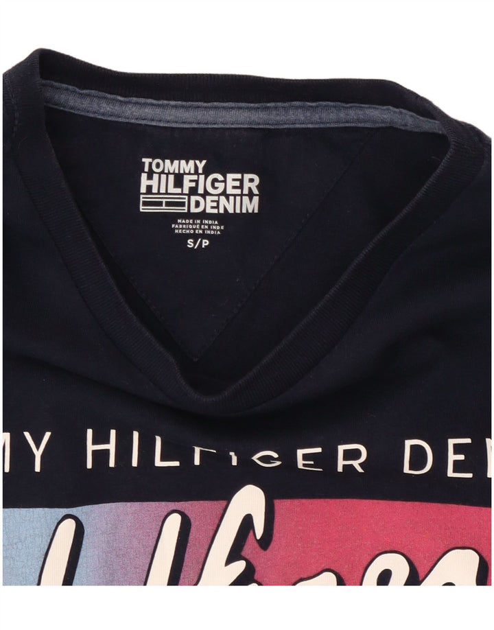 Tommy Hilfiger Camiseta gráfica para hombre Top Small Azul marino Algodón