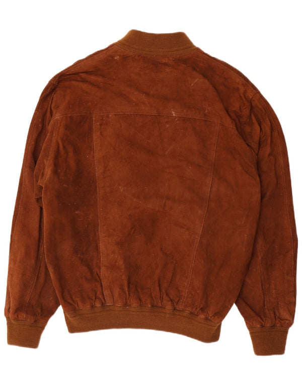 Vintage hombres ante bomber chaqueta IT 56 3XL cuero marrón