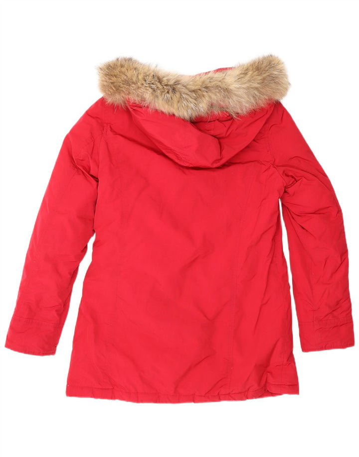 Woolrich Abrigo cortavientos con capucha para niña 13-14 años Rojo
