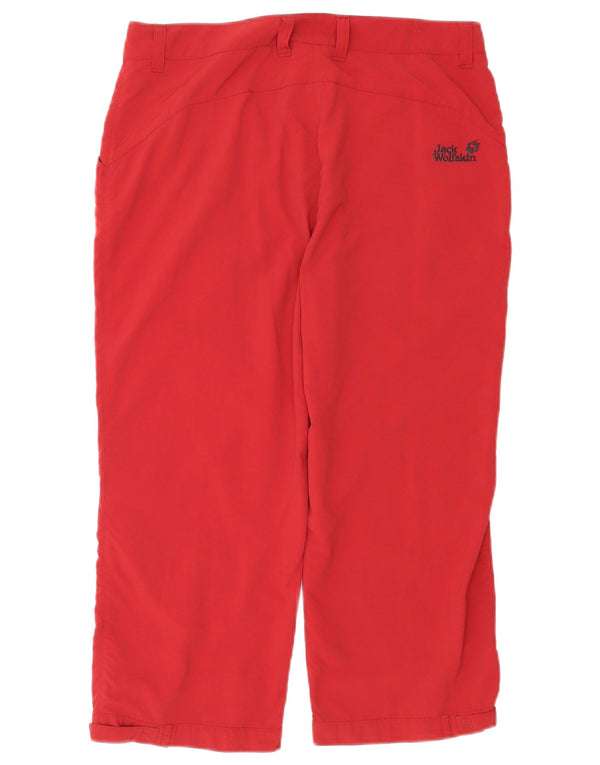 Jack Wolfskin Pantalones Capri de Senderismo para Mujer UK 12/14 Medium W32 L22 Rojo