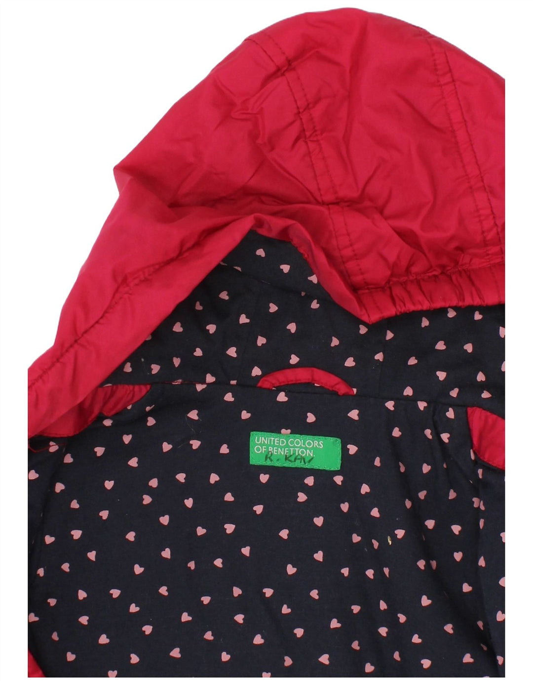 BENETTON Chaqueta cortavientos con capucha para niña 3-4 años Rojo