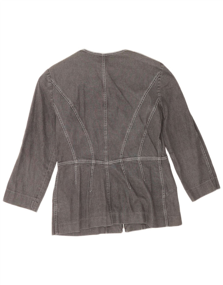 Alain Manoukian Chaqueta vaquera para mujer IT 44 Algodón gris medio