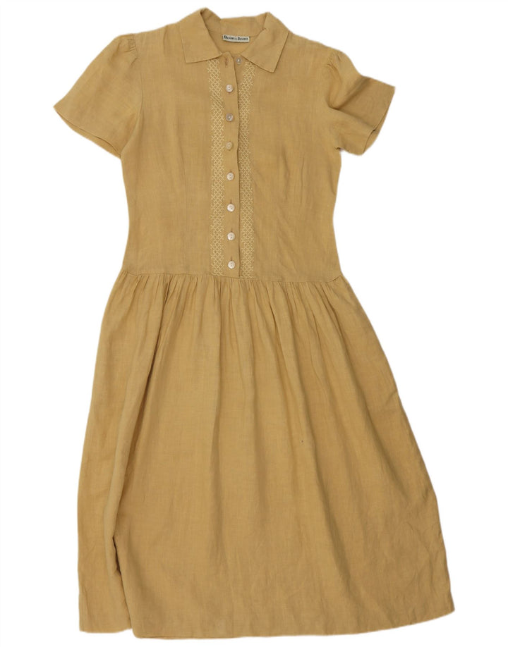 Daniela Jasoni Vestido largo para mujer IT 40 Small Beige Linen
