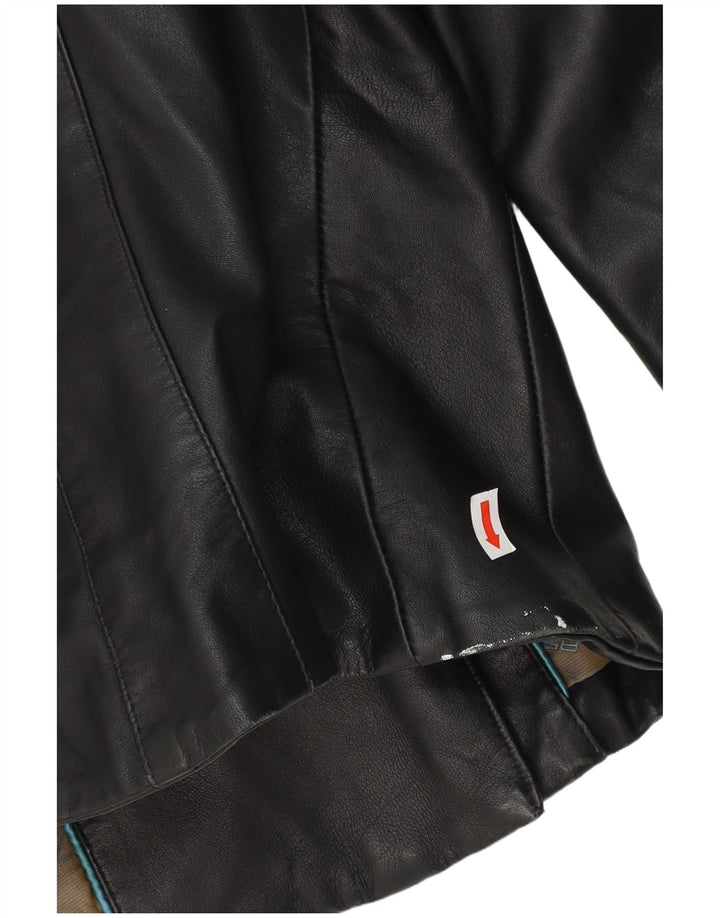 ASHWOOD Chaqueta motera de cuero para mujer UK 8 Small Cuero negro