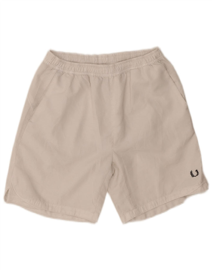 Fred Perry Pantalones Cortos Deportivos De Corte Regular Para Hombre Poliéster Blanco Medio