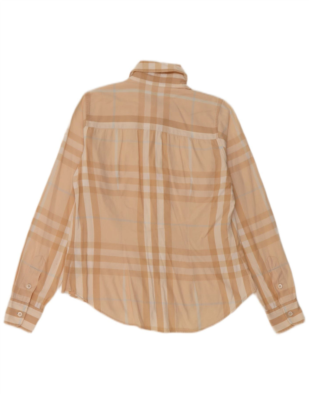 BURBERRY Camisa para mujer Reino Unido 6 XS Algodón a cuadros beige