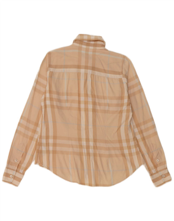 BURBERRY Camisa para mujer Reino Unido 6 XS Algodón a cuadros beige