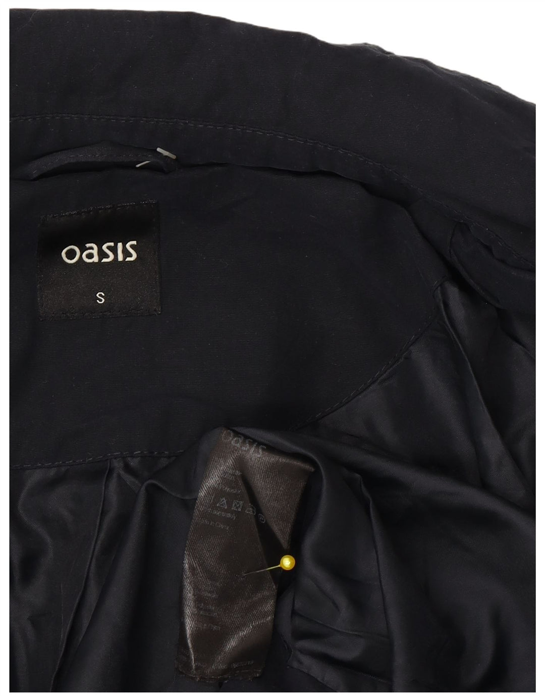 Oasis Chaqueta militar extragrande para mujer UK 10 Small Poliéster azul marino