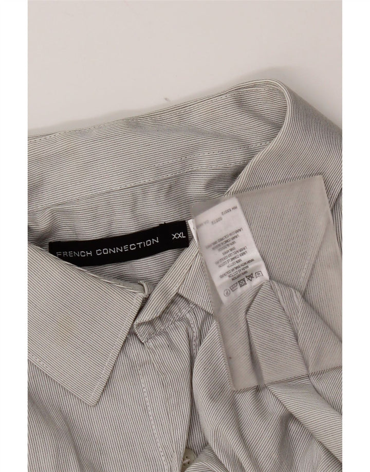 Camisa para hombre French Connection 2XL Algodón gris a rayas