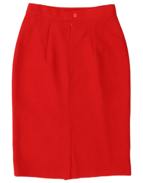 Libra Falda lápiz de cintura alta para mujer UK 10 Small W26 Rojo