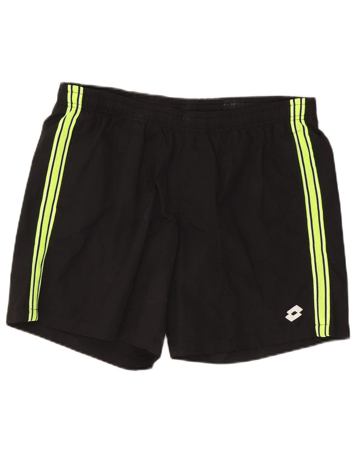 Lotto - Pantalones cortos deportivos para hombre, talla grande, color negro